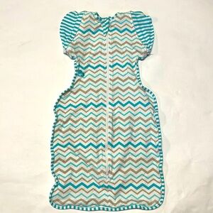 Love to Dream Chevron Sleep Sack - Teal and Tan